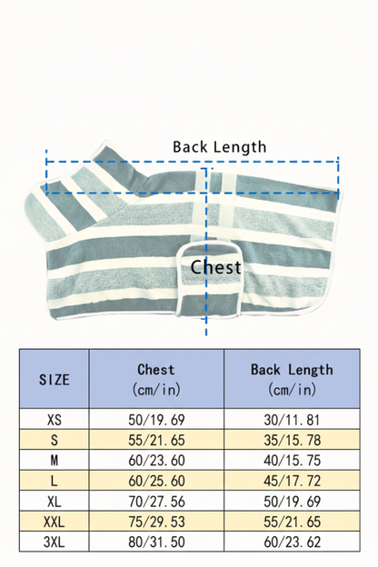Grey Striped Size Guide