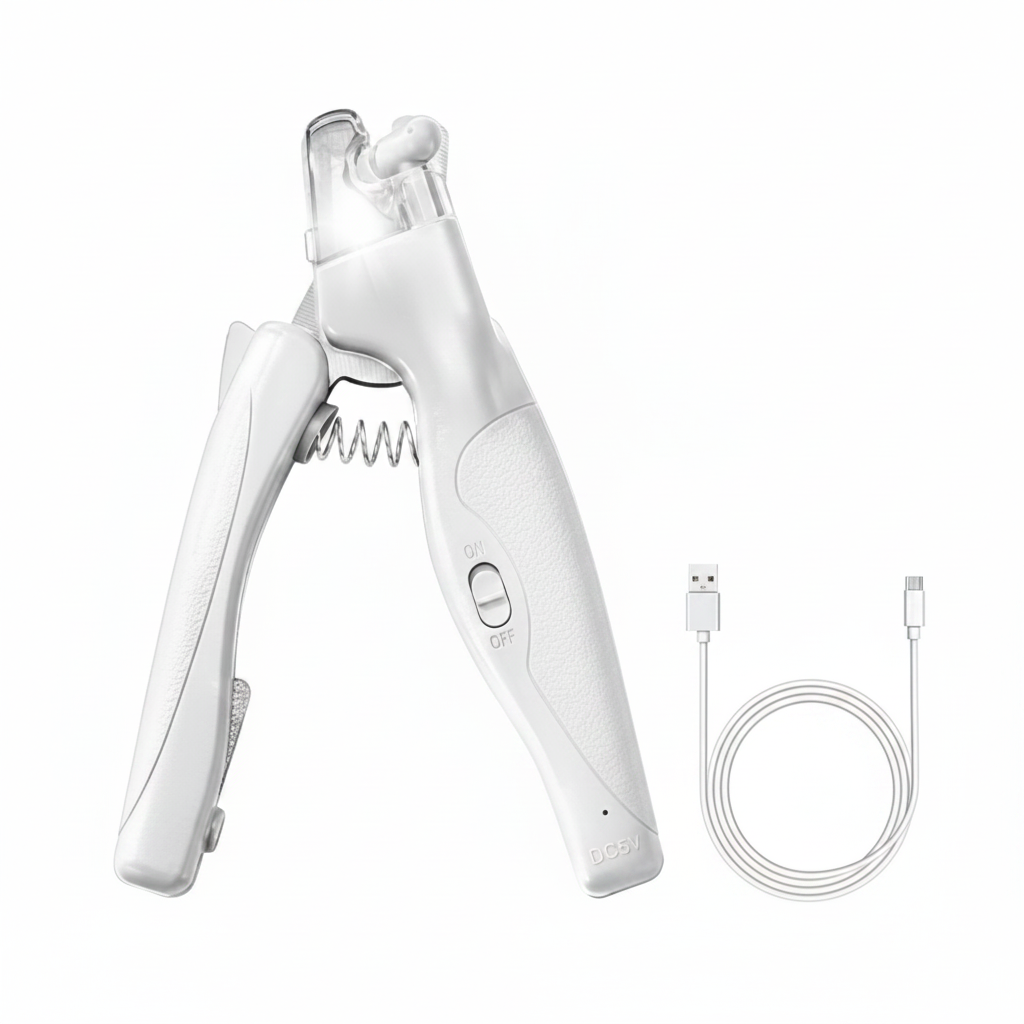 LED Pet Nail Clipper with Coiled USB Cable